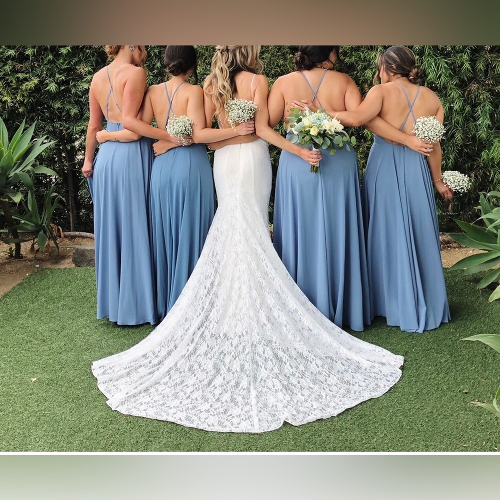 Lulu’s Slate Blue Bridesmaid Dress- Mythical Kind of Love Maxi Dress, medium - Picture 6 of 6